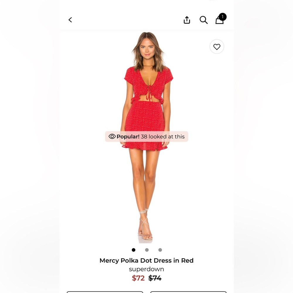 REVOLVE Red Mini Skirt with Polka Dots